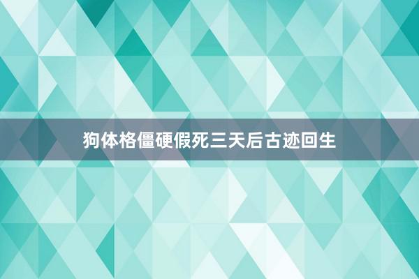 狗体格僵硬假死三天后古迹回生